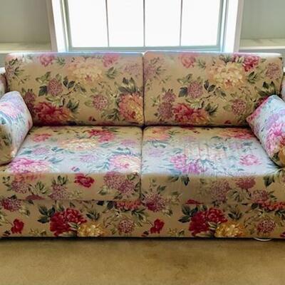 Floral Loveseat with Stearns & Foster Twin Sleeper