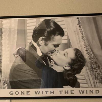Vintage Framed Gone With The Wind Poster