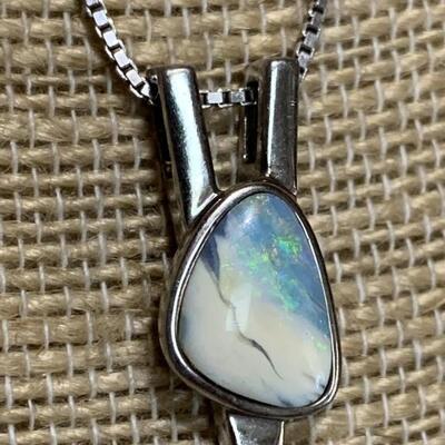 Unique Boulder Opal Set in Sterling Silver