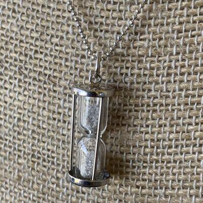 Sterling Silver Hourglass Pendant on Sterling Silver Chain