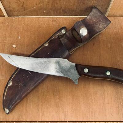 Vintage Craftsman Knife in Leather Sheath