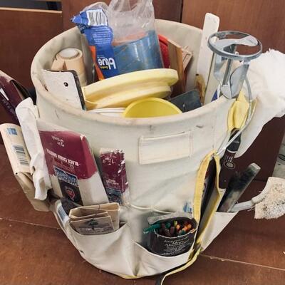 Utility Bucket with Apron and Painting Tools