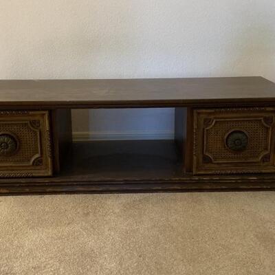 Vintage Wooden Coffee Table w/ 2 Storage Cabinets
