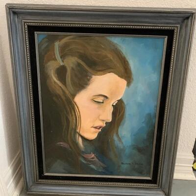 Pensive Young Adolescent Portrait, Original Painting by an Award Winning Local Artist