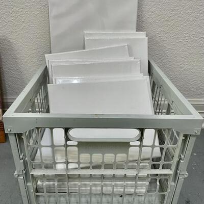 Crate with Blank Art Canvases