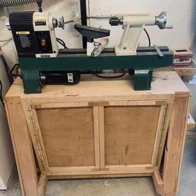 Electric Wood Lathe with Cabinet/Stand