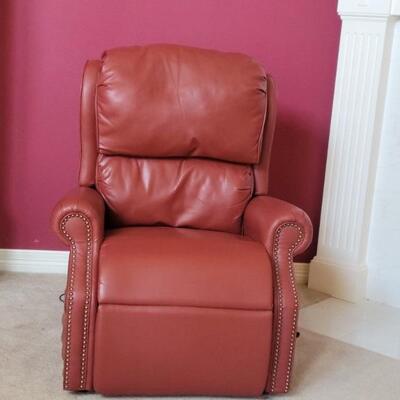 Red Real Leather Recliner Lift Chair by Golden