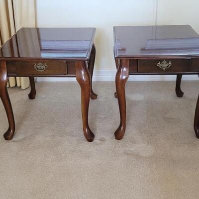 (2) Queen Anne End Tables with Drawer