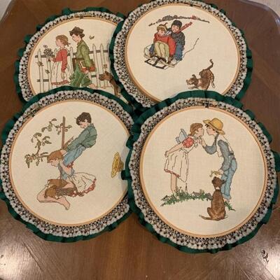 (4) Needlepoint Works after Norman Rockwell
