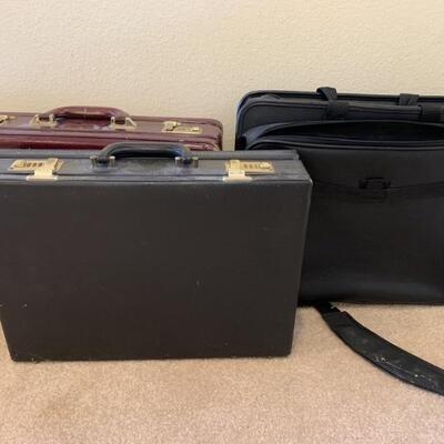 (3) Briefcases, 2 are Vintage Hardside