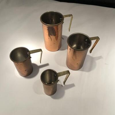 (4) Vintage Copper Measuring Cups