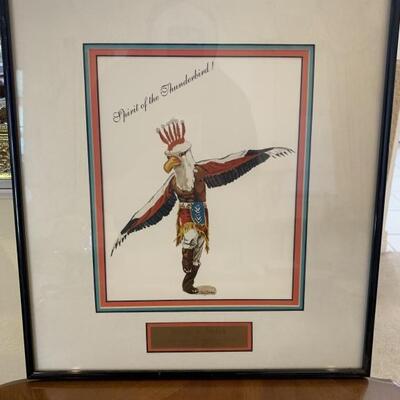 Framed 'Spirit of the Thunderbirds' Casper College, Exemplary Alumni Award
