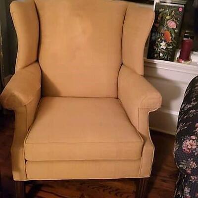 2 Golden Wing Back Chairs