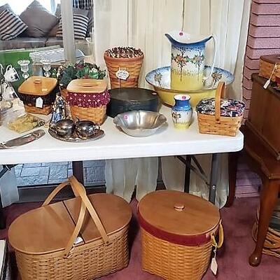 Longaberger Baskets, Wash Basin and Spool Chest