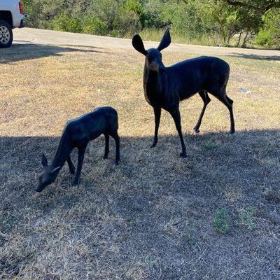 Life size bronze deer statues 