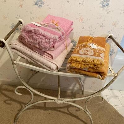 Towels and vanity stool
