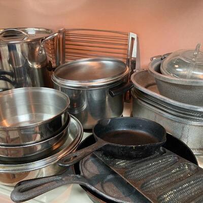 Stainless and cast iron cookware