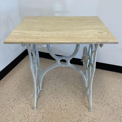 Table Made from Painted Wrought Iron Sewing Machine Base and Marble Top.. 27