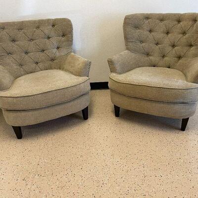 JGW Furniture Beige Tufted Side Chairs (2 Available) 34