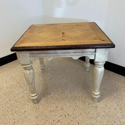 Antique White Base with Wood Top End Table (2 Available - one not pictured) 23