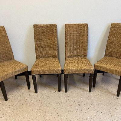 Rattan Chairs - Match Rattan and Glass Top Table (6 chairs available).