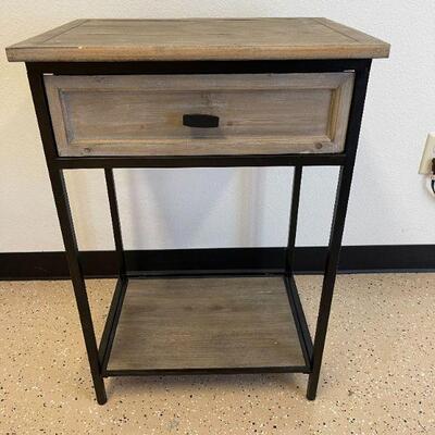 Grey Wood and Metal Site Table with 1 Drawer.  21