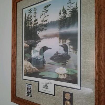 National Parks Series 1990, “The Boundary Waters”, framed print with stamp & medal