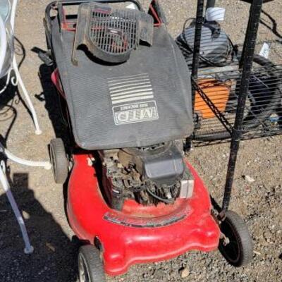 #80102 • MTD Yard Machine Lawn Mower with 2 Gas Cans