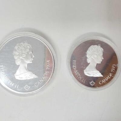 #1187 • 1974 Canadian 5 Dollar and 10 Dollar Silver Coin