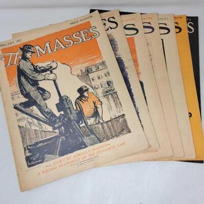 #2916 • (7) Vintage The Masses Magazine Issues from February 1913 - December 1915
