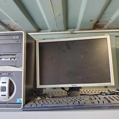 #3004 • 18” Dell Monitor, Computer, and Keyboard