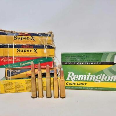 #2102 • Assortment of 76 Rounds of 243 WIN, 30-40 Krag, 8m/m Mauser and 300 Savage