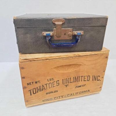 #2793 • Brief Case and Tomatoes Unlimited Inc. Crate
