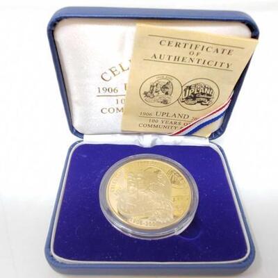 #1380 • 2006 Upland Centennial Medallion. #813/1000, Certificate Of Authenticity