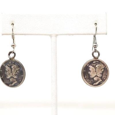 #650 • Unbelievable Native American Navajo Old Coin Sterling Silver Earring Set. Weighs 5.5g.