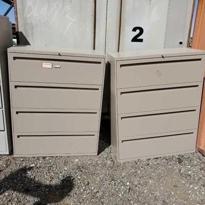 #30002 • 2 Metal Filing Cabinets: Both Measure Approx: 42