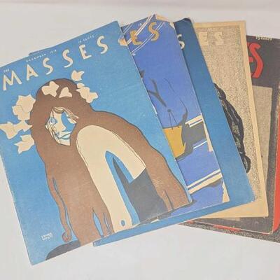 #2900 • (6) Vintage The Masses Magazine Issues from December 1916 - May 1917