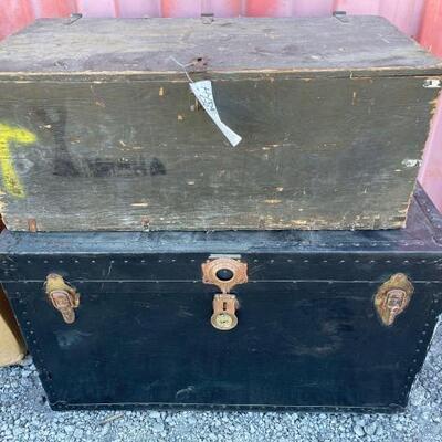#80026 • Vintage Chests: Measurements Are Approximately 16” x 32” x 12” and 20” x 21” x 36”