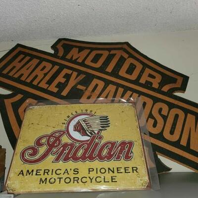 #5158 • Harley-Davidson Sign and Indian Motorcycle Sign