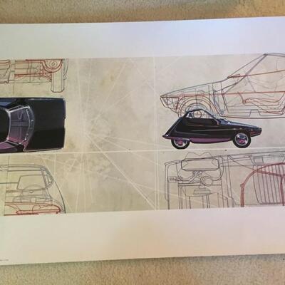 Midcentury Syd Mead Futuristic Automotive Car Art Prints 