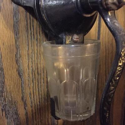 Antique Arcade Crystal Wall Mounted Coffee Grinder 