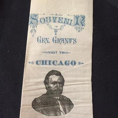 Silk Political Ribbon from 1879 Visit of Gen. Ulysses S. Grant to Chicago's McVicker's Theater