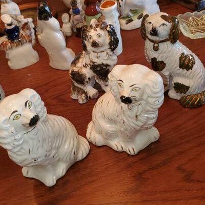 Staffordshire spaniels and other pieces