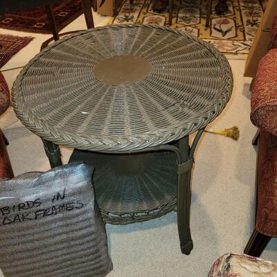 Antique wicker table