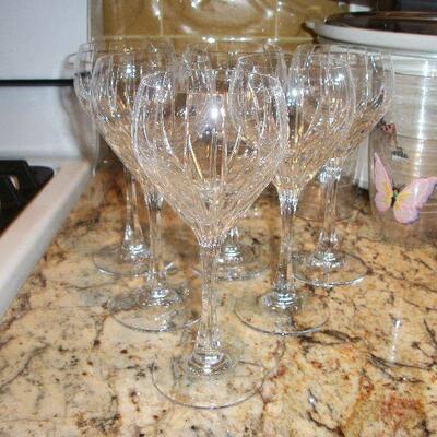 Set of 10 Crystal Wine Goblets