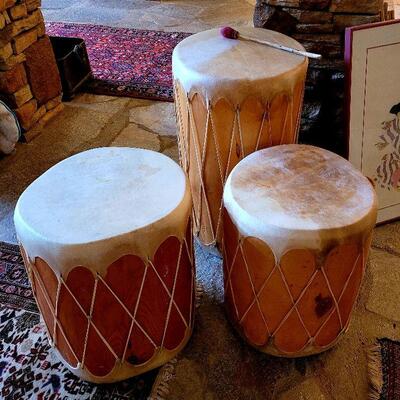 Set of three large custom tom toms