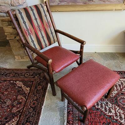 Old Hickory Arm chair and footstool