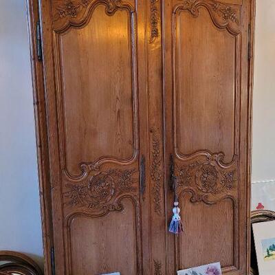 Carved Country French armoire