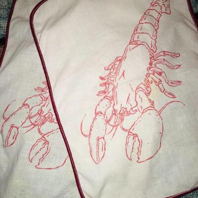 Pair of lobster needlework bibs