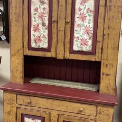 Beautiful hand painted step back cupboard